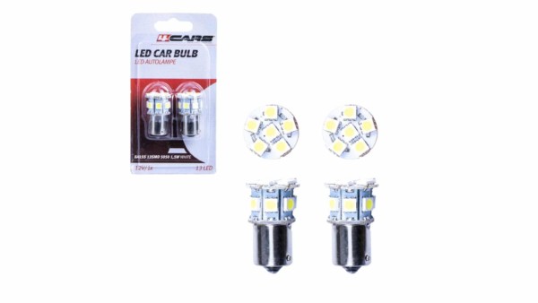 4CARS HQ sada LED žiaroviek BA15S 13SMD 5050 1.5W biela