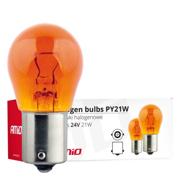 Halogénové žiarovký PY21W BA15s 24V 21W AMBER 10ks