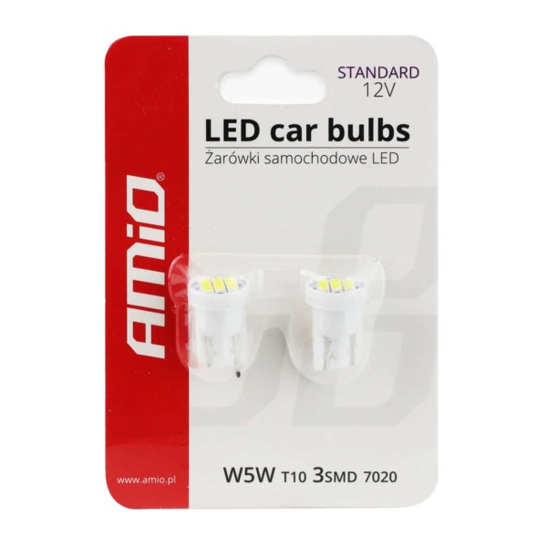 LED žiarovky STANDARD T10 W5W 3xSMD 7020 12V – Obrázok 3