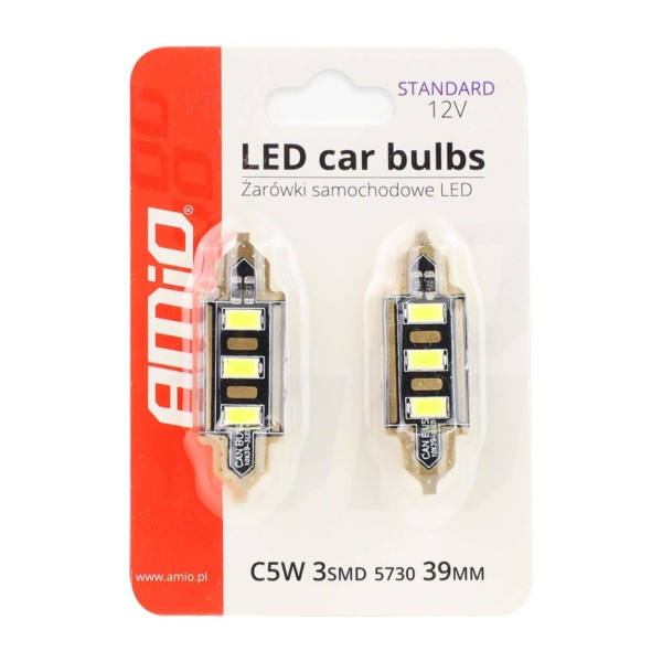 LED žiarovky STANDARD Festoon C5W 3xSMD 5730 12V 39mm – Obrázok 3