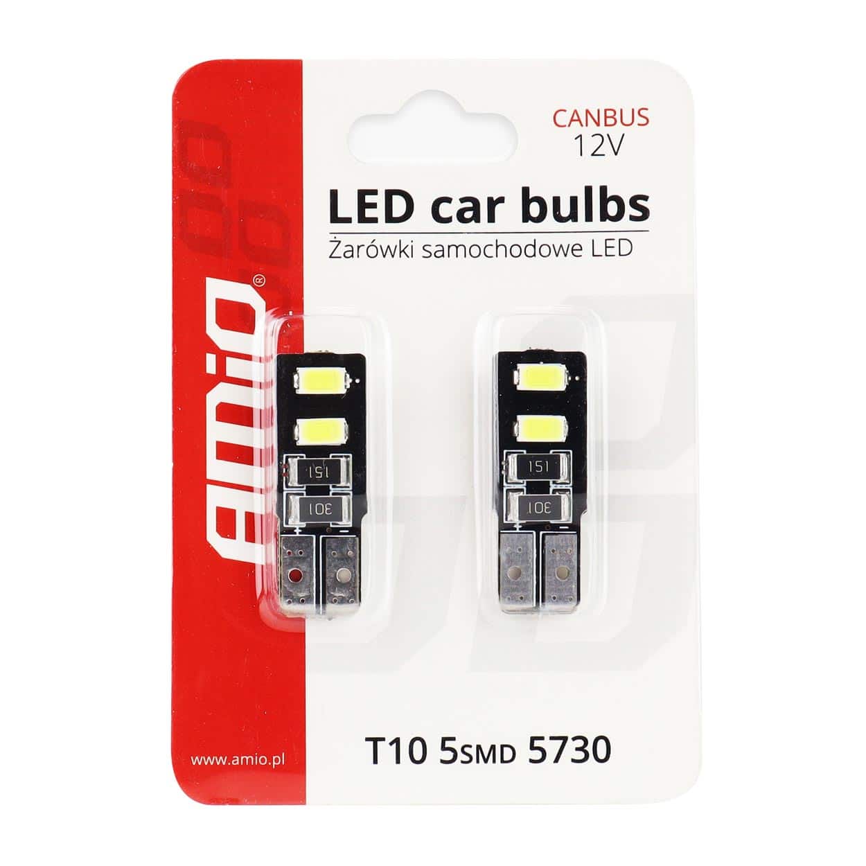 LED žiarovky CANBUS 4SMD 5730 T10 (W5W) White – Obrázok 3