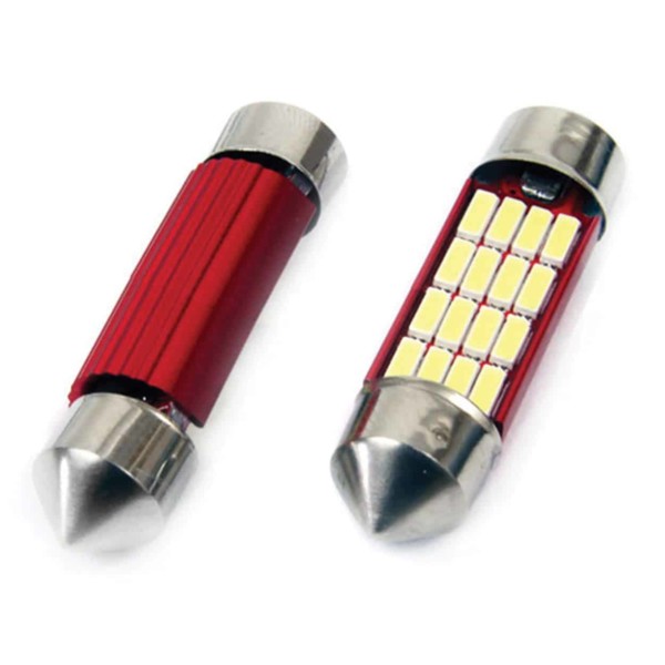 LED žiarovky CANBUS 4014 16SMD Festoon C5W C10W C3W 39mm White 12V/24V – Obrázok 2