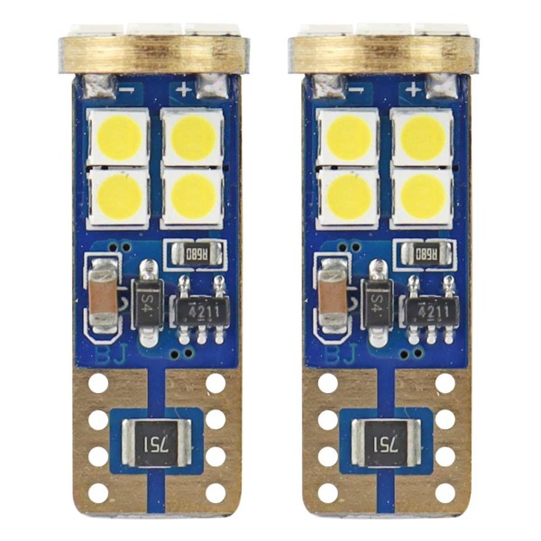LED žiarovky CANBUS 12SMD 2835 T10e (W5W) White 12V/24V