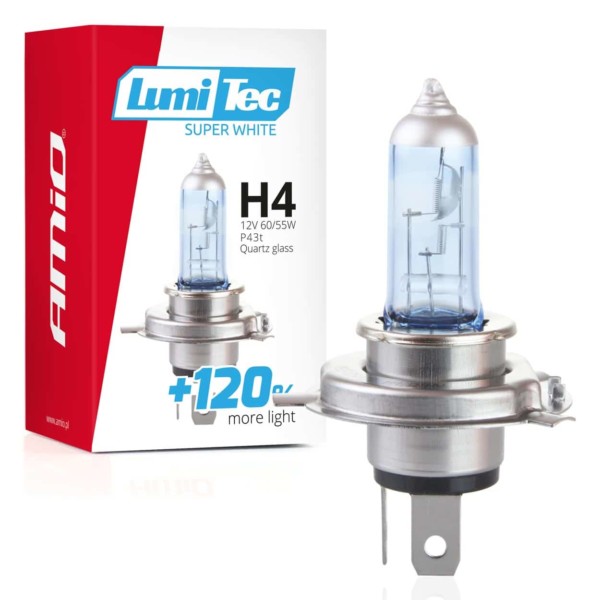 Halogénová žiarovka H4 12V 60/55W LumiTec SuperWhite +120%