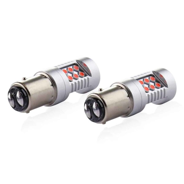 LED žiarovky CANBUS 3030 24SMD 1157 BAY15D P21/5W Red 12V/24V – Obrázok 3