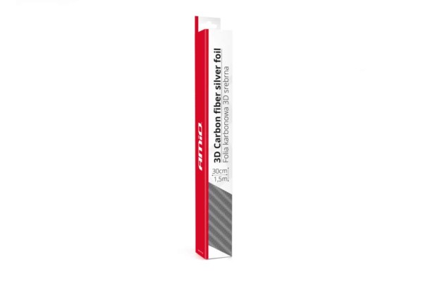 Karbónová fólia strieborná 3D 30cm x 150cm – Obrázok 3