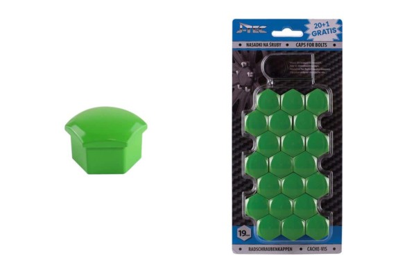 Sada krytiek pre skrutky kolies 19 mm - zelené