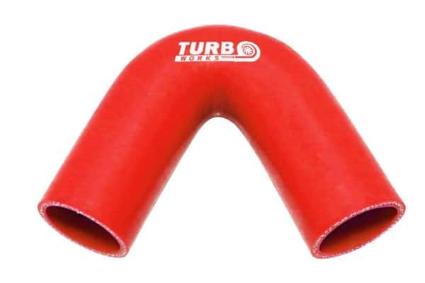 Silikónové koleno TurboWorks Červené 135° 57mm