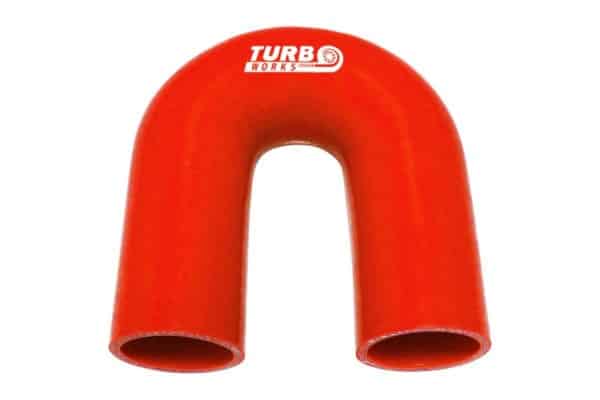 Silikónové koleno TurboWorks Červené 180° 51mm