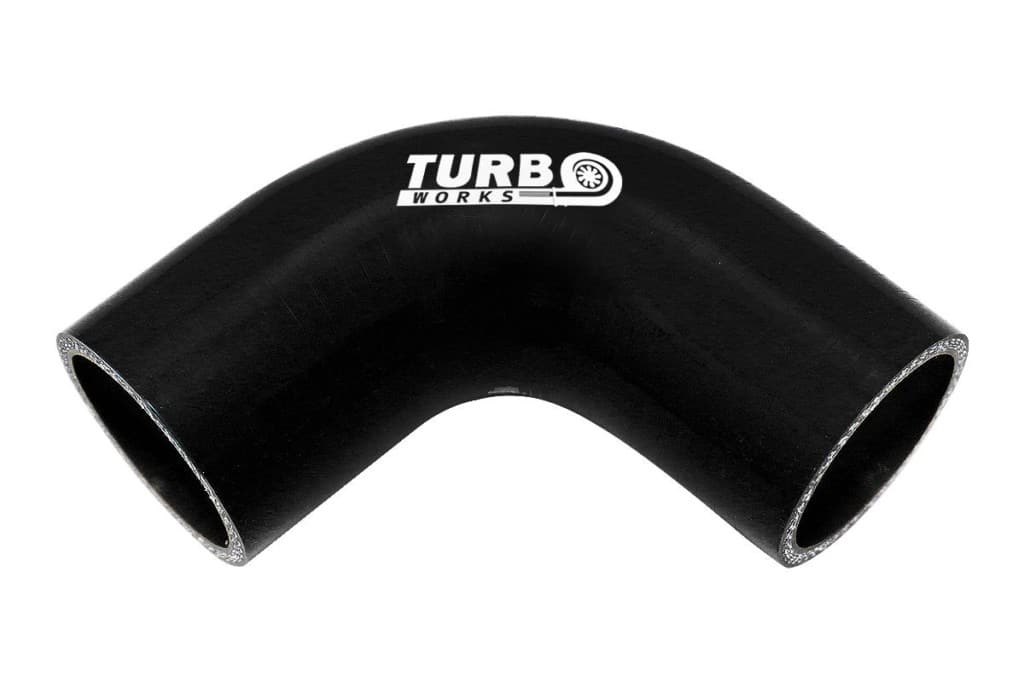 Silikónové koleno 90° TurboWorks Čierne 25mm