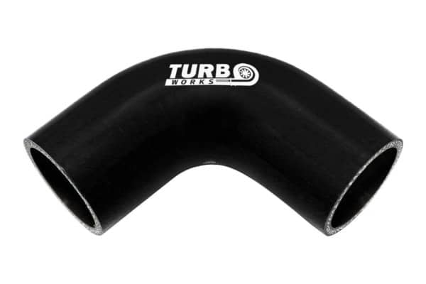 Silikónové koleno 90° TurboWorks Čierne 25mm