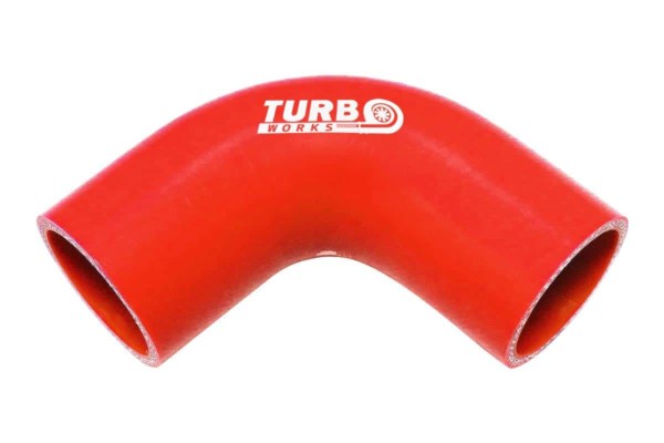 Silikónové koleno TurboWorks Červené 90° 63mm
