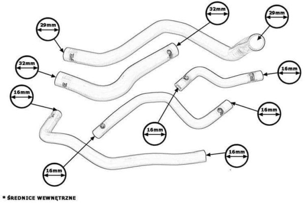 Silikónové hadice pre  Honda Civic 92-95 EK9 EG9 B16 B18 TurboWorks – Obrázok 2