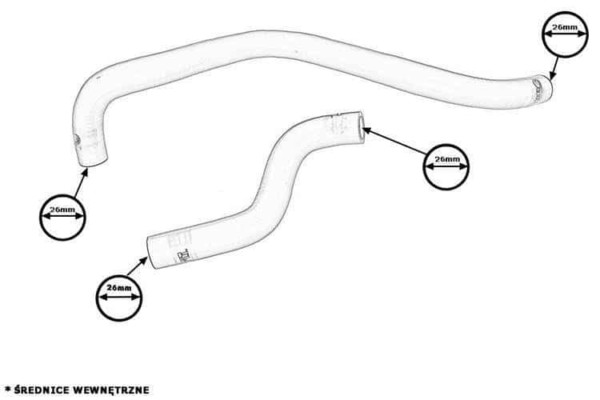 Silikónové hadice pre  Honda Civic 92-95 TurboWorks – Obrázok 2