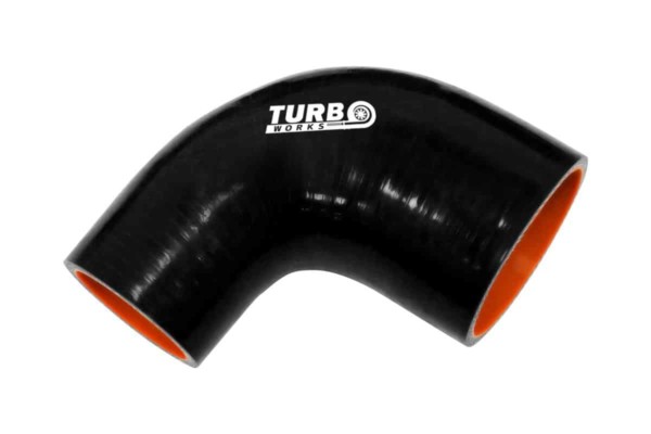 Silikónová redukcia 90° TurboWorks Pro Čierna 76-114mm