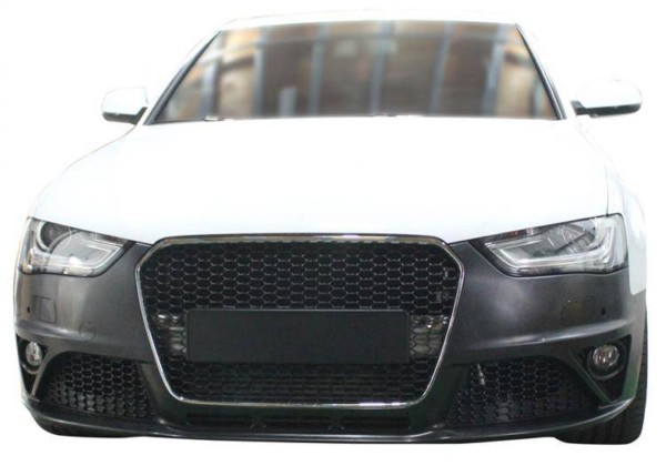 predný nárazník  + Grill Chrom-Black Audi A4 B8 13-16 RS4 Style