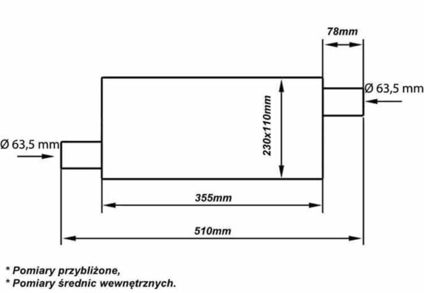 Stredový tlmič výfuku 63,5mmTurboWorks LT 409SS 355mm – Obrázok 5