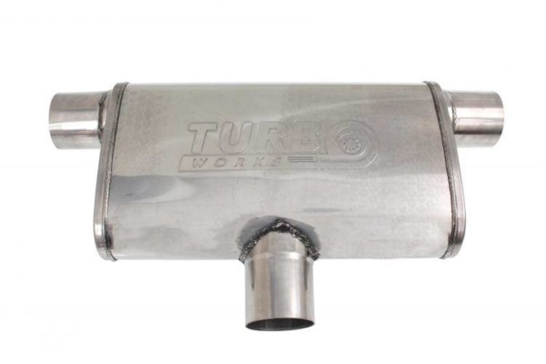 Zadný stredový tlmič výfuku 63.5mm TurboWorks LT 304SS 355mm