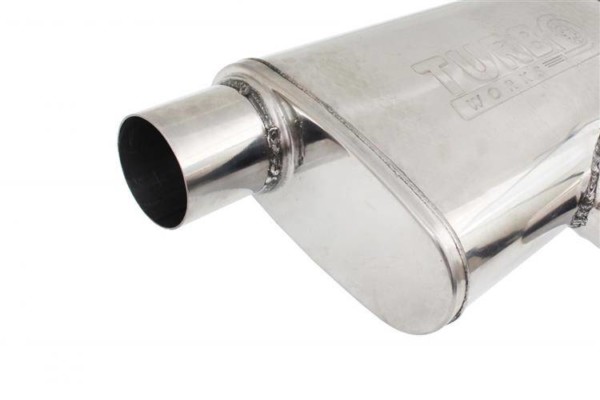 Zadný stredový tlmič výfuku 76mm TurboWorks LT 409SS 355mm – Obrázok 2