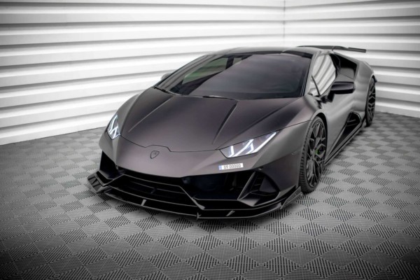 MAXTON DESIGN - Spoiler pod Predný náraznik  LAMBORGHINI HURACAN EVO ,Čierny lesk – Obrázok 2