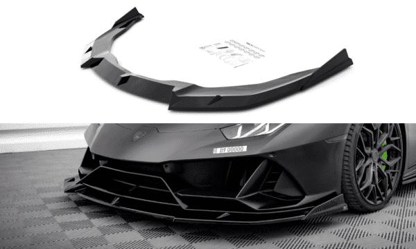 MAXTON DESIGN - Spoiler pod Predný náraznik  LAMBORGHINI HURACAN EVO ,Čierny lesk