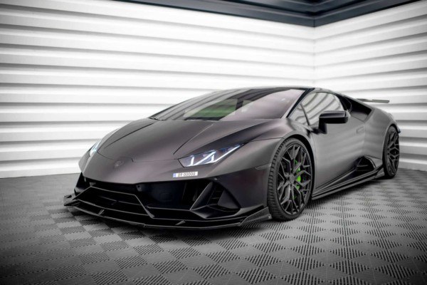 MAXTON DESIGN - Spoiler pod Predný náraznik  LAMBORGHINI HURACAN EVO ,Čierny lesk – Obrázok 4