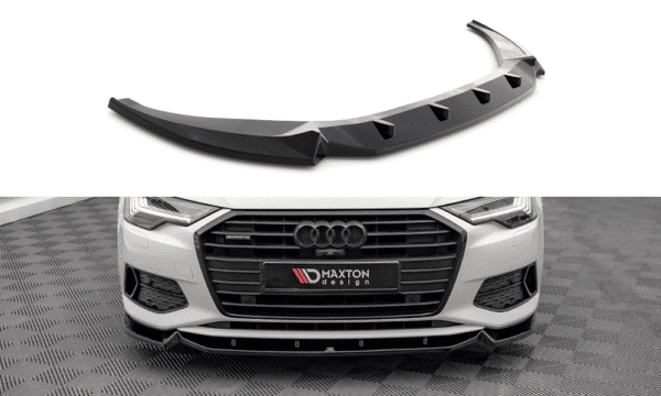MAXTON DESIGN - Spoiler pod predný nárazník V.2 AUDI A6 C8, Čierny lesk