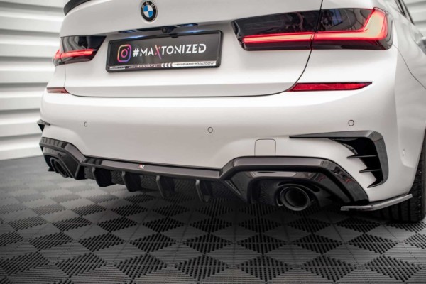 MAXTON DESIGN - Difúzor zadného nárazníka (vhodný pre vozidlá s ťažným zariadením) vhodné pre BMW 3 M-PACK G20 / G21, Čierny lesk – Obrázok 4