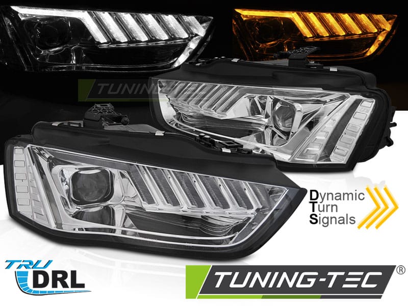 Predné svetlá LED chróm SEQ vhodné pre AUDI A4 B8 12-15