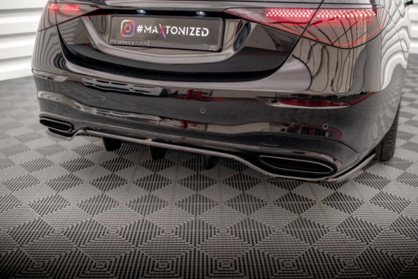 MAXTON DESIGN - Spoiler pod zadný nárazník MERCEDES-BENZ S AMG-LINE W223, Čierny lesk – Obrázok 2