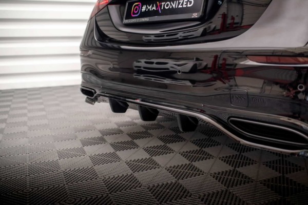 MAXTON DESIGN - Spoiler pod zadný nárazník MERCEDES-BENZ S AMG-LINE W223, Čierny lesk – Obrázok 3