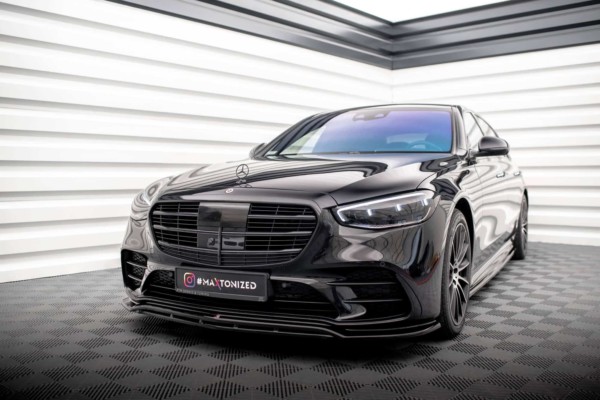 MAXTON DESIGN - Spoiler pod predný nárazník MERCEDES-BENZ S AMG-LINE W223, Čierny lesk – Obrázok 3