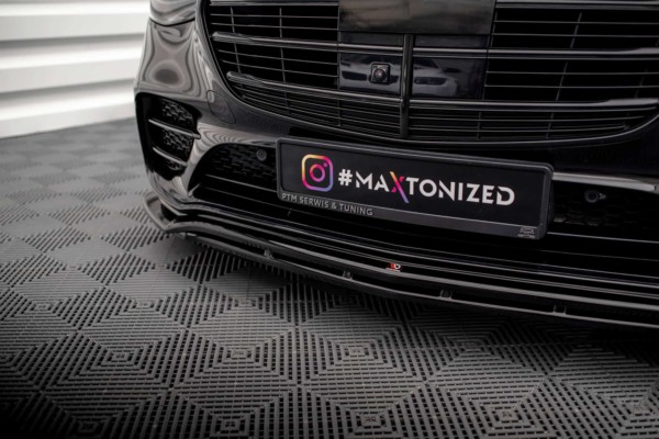 MAXTON DESIGN - Spoiler pod predný nárazník MERCEDES-BENZ S AMG-LINE W223, Čierny lesk – Obrázok 4