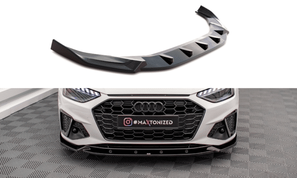 MAXTON DESIGN - Spoiler pod predný nárazník V.1 AUDI A4 S-LINE / S4 B9 FACELIFT , Čierny lesk