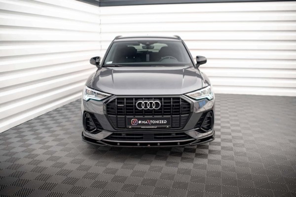 MAXTON DESIGN - Spoiler pod predný nárazník V.1 AUDI Q3 S-LINE F3, Čierny lesk – Obrázok 2