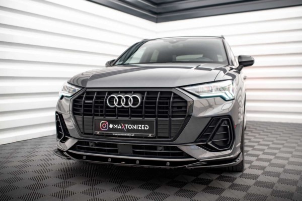 MAXTON DESIGN - Spoiler pod predný nárazník V.1 AUDI Q3 S-LINE F3, Čierny lesk – Obrázok 4