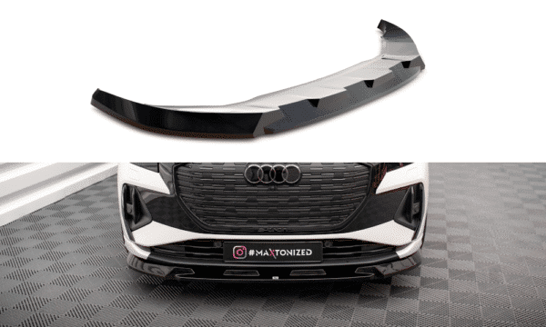 MAXTON DESIGN - Spoiler pod predný nárazník V.1 AUDI Q4 E-TRON SPORTBACK MK1, Čierny lesk