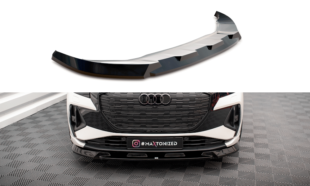 MAXTON DESIGN - Spoiler pod predný nárazník V.1 AUDI Q4 E-TRON SPORTBACK MK1, Čierny lesk