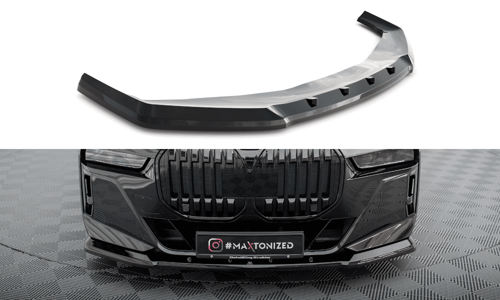 MAXTON DESIGN - Spoiler pod predný nárazník V.1 vhodné pre BMW 7 M-PACK / M760E G70, Čierny lesk