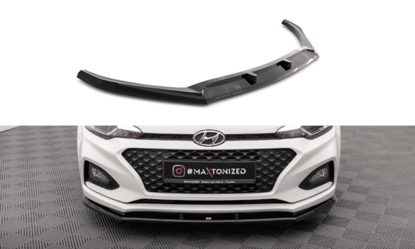 MAXTON DESIGN - Spoiler pod predný nárazník V.1 HYUNDAI I20 MK2 FACELIFT, Čierny lesk