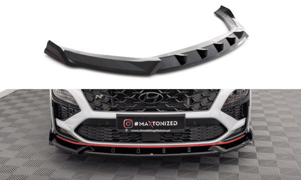 MAXTON DESIGN - Spoiler pod predný nárazník V.1 HYUNDAI KONA N MK1, Čierny lesk