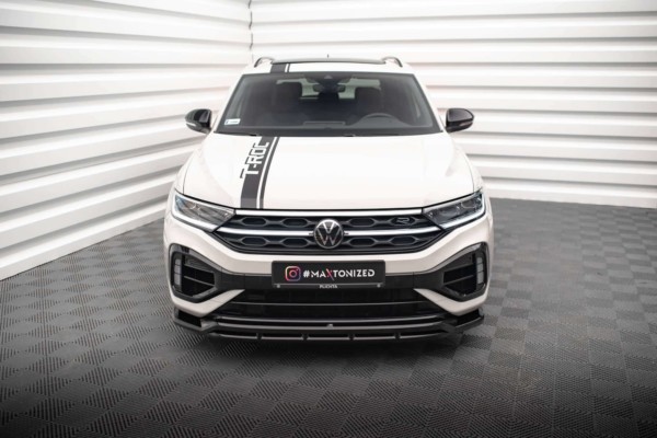 MAXTON DESIGN - Spoiler pod predný nárazník V.1 VOLKSWAGEN T-ROC R MK1 FACELIFT, Čierny lesk – Obrázok 2