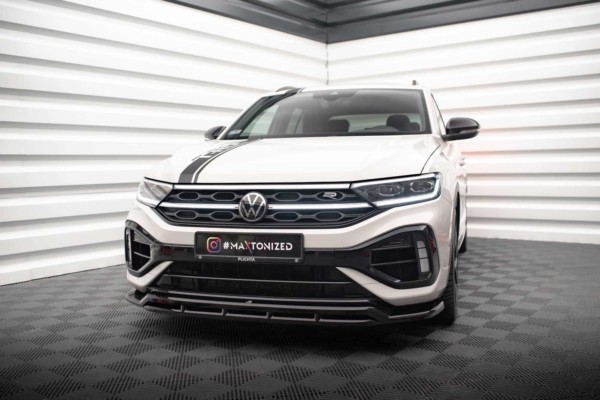 MAXTON DESIGN - Spoiler pod predný nárazník V.1 VOLKSWAGEN T-ROC R MK1 FACELIFT, Čierny lesk – Obrázok 3