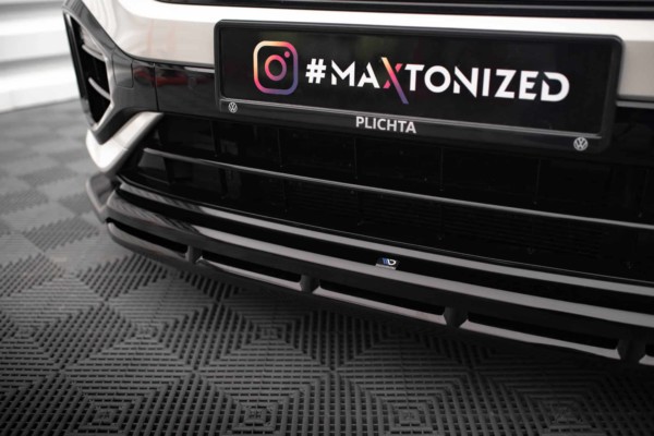 MAXTON DESIGN - Spoiler pod predný nárazník V.1 VOLKSWAGEN T-ROC R MK1 FACELIFT, Čierny lesk – Obrázok 4