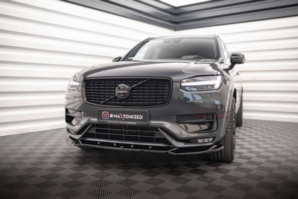 MAXTON DESIGN -Spoiler pod predný nárazník V.1 VOLVO XC90 R-DESIGN MK2 FACELIFT, Čierny lesk – Obrázok 4