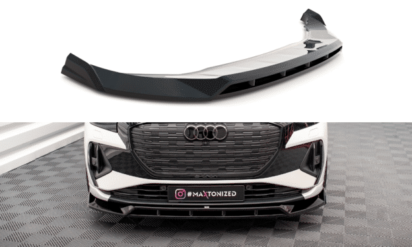 MAXTON DESIGN - Spoiler pod predný nárazník V.2 AUDI Q4 E-TRON SPORTBACK MK1, Čierny lesk