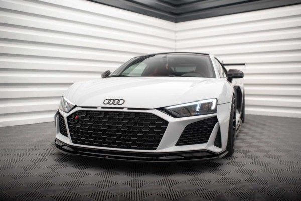 MAXTON DESIGN - Spoiler pod predný nárazník V.2 AUDI R8 MK2 FACELIFT, Čierny lesk – Obrázok 4