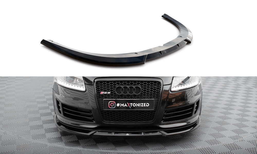 MAXTON DESIGN - Spoiler pod predný nárazník V.2 AUDI RS6 AVANT C6, Čierny lesk