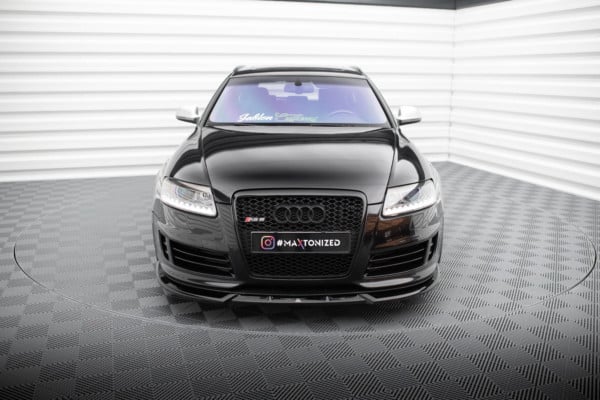 MAXTON DESIGN - Spoiler pod predný nárazník V.2 AUDI RS6 AVANT C6, Čierny lesk – Obrázok 2