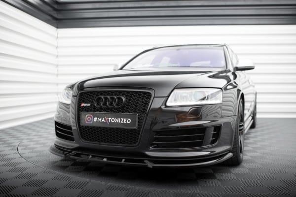 MAXTON DESIGN - Spoiler pod predný nárazník V.2 AUDI RS6 AVANT C6, Čierny lesk – Obrázok 4